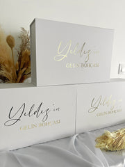 1 coffret personnalisé | Gelin bohça kutusu | Boîte mariée | Cadeaux | Çeyiz | Düğün hediyesi